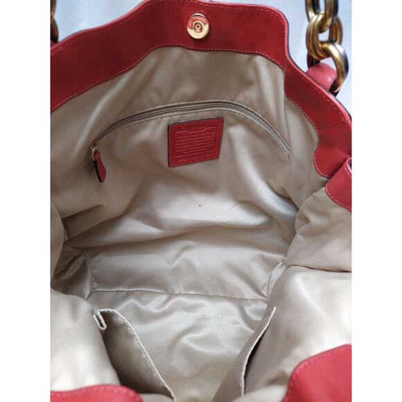 Coach Chelsea Flagship Curry Orange Leather Turnlock Pockets Shoulder Bag - $798 - Picture 10 of 14